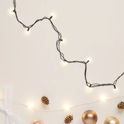 Northlight Mini Christmas Light Set - Clear - 4' Brown Wire - 10ct 2 Northlight Mini Christmas Light Set - Clear - 4' Brown Wire - 10ct - Image 2