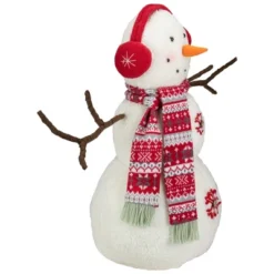 Northlight Plush Snowman With Button Snowflakes And Earmuffs Christmas Decoration - 21.5" - -Holiday Decoration Store GUEST 01dba3b1 ae2e 4d58 a5e8 2f733b1ec3c8
