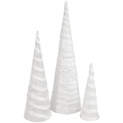 Northlight Glittered Cone Tree Christmas Decoration - 23.5 - White And Silver - Set Of 3 -Holiday Decoration Store GUEST 021d88cb d97f 4e96 b57c 3997071ff1df