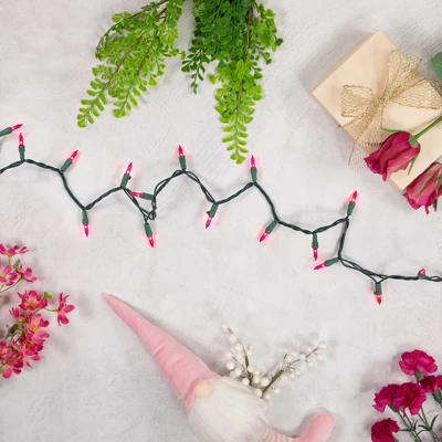 Northlight Mini Incandescent Christmas Lights - Pink - 20.25' Green Wire - 100ct 2 Northlight Mini Incandescent Christmas Lights - Pink - 20.25' Green Wire - 100ct - Image 2