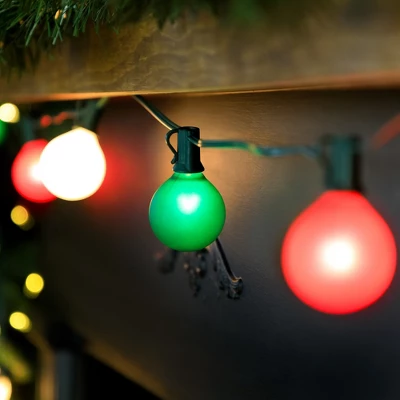 Northlight Frosted G50 Globe Indoor Outdoor Patio Light Set - 9' Green Wire - 10ct 2 Northlight Frosted G50 Globe Indoor Outdoor Patio Light Set - 9' Green Wire - 10ct - Image 2