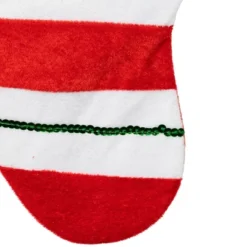 Northlight 18" Green And Red Velvet Sequin Stripe Stocking -Holiday Decoration Store GUEST 0679fa84 a64f 4944 81d0 af3db07b6567