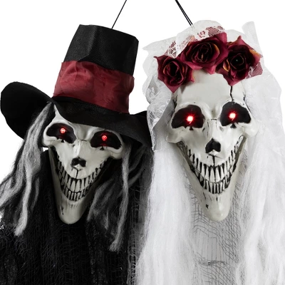 Northlight Lighted Skeleton Couple With Sound Halloween Decoration - 47" 2 Northlight Lighted Skeleton Couple With Sound Halloween Decoration - 47" - Image 2