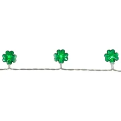 Northlight LED St Patrick's Day Shamrock String Lights With Timer - Green - 5.5' Clear Wire - 20ct -Holiday Decoration Store GUEST 06fa3667 e17a 481e b1ae 23685e5ba364