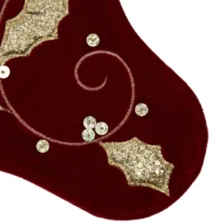 Northlight 20.5-Inch Velvet Gold And Maroon Etched Cuff Christmas Stocking -Holiday Decoration Store GUEST 082a97ad 210a 4524 9866 c078c8e19114