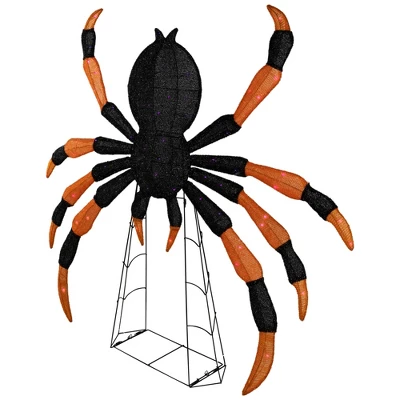 Northlight Lighted Spider Halloween Decoration - 4.5' - Black And Orange - Purple LED Lights 4 Northlight Lighted Spider Halloween Decoration - 4.5' - Black And Orange - Purple LED Lights - Image 4
