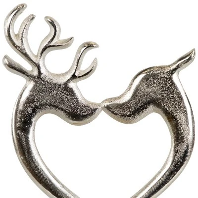 Northlight Heart Shaped Kissing Reindeer Metal Christmas Decoration - 10" 4 Northlight Heart Shaped Kissing Reindeer Metal Christmas Decoration - 10" - Image 4