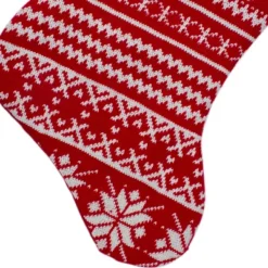 Northlight 22" Red And White Rustic Lodge Knit Christmas Stocking With Cuff -Holiday Decoration Store GUEST 08d7691a c14a 4241 9a6c f6d02e1327f5
