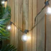 Northlight 10ct Pure White LED G50 Globe Patio Lights, 10ft Black Wire
