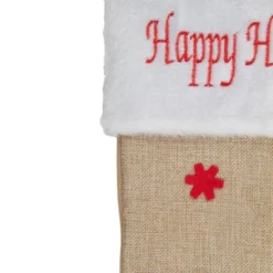Northlight 19" Beige And Red Burlap "Happy Holidays" Forest Trees Christmas Stocking -Holiday Decoration Store GUEST 0afc62ac 8393 4a8f 8be5 b77fc224c33f