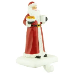 Northlight 7" Santa With Cookies And Hot Cocoa Christmas Stocking Holder