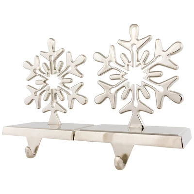 Northlight Set Of 2 Solid Silver Snowflake Cutout Christmas Metal Stocking Holders 6.5" 3 Northlight Set Of 2 Solid Silver Snowflake Cutout Christmas Metal Stocking Holders 6.5" - Image 3