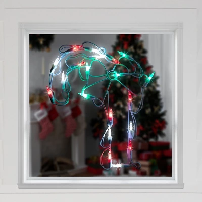 Northlight LED Candy Cane Window Silhouette Christmas Decoration - 12" - Multicolor Lights 2 Northlight LED Candy Cane Window Silhouette Christmas Decoration - 12" - Multicolor Lights - Image 2