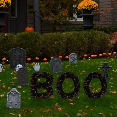 Northlight Lighted Letter "Boo" Outdoor Halloween Sign - 18" - Orange Lights 1 Northlight Lighted Letter "Boo" Outdoor Halloween Sign - 18" - Orange Lights