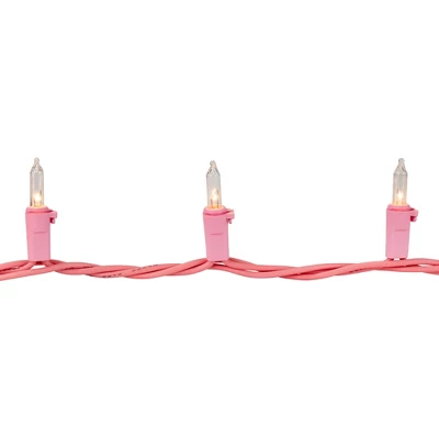 Northlight 50-Count Clear Mini Christmas Light Set - 10' Pink Wire 4 Northlight 50-Count Clear Mini Christmas Light Set - 10' Pink Wire - Image 4