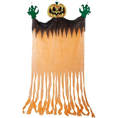 Northlight Scary Jack-O-Lantern Hanging Halloween Decoration - 11' 1 Northlight Scary Jack-O-Lantern Hanging Halloween Decoration - 11'