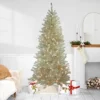 Northlight 7' Prelit Artificial Christmas Tree Metallic Sheer Champagne Tinsel - Clear Lights
