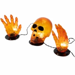 Northlight LED Lighted Skull And Hands Outdoor Halloween Decoration - 4' Black Wire - Orange -Holiday Decoration Store GUEST 143d1c8c 8239 474a 87af 52ff2d3305bb