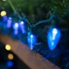 Northlight 25ct Blue LED C7 Christmas Lights - 17ft Green Wire