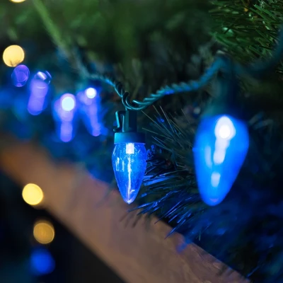 Northlight 25ct Blue LED C7 Christmas Lights - 17ft Green Wire 1 Northlight 25ct Blue LED C7 Christmas Lights - 17ft Green Wire