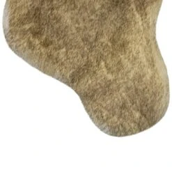 Northlight Faux Fur Christmas Stocking With Pom Poms - 20.5" - Beige And Brown -Holiday Decoration Store GUEST 14ffb88a c749 4d09 9281 6c672192e9ea