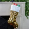 Northlight 22.75" Gold And Silver Reversible Sequined Christmas Stocking