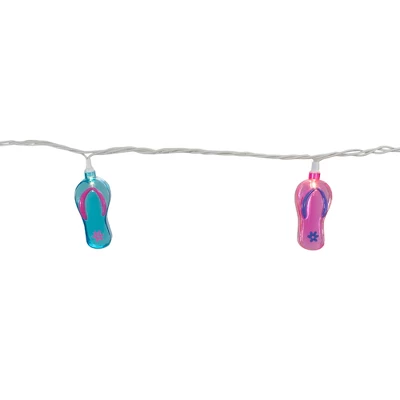 Northlight 10 Ct Multi Color Flip Flops String Light Set - 7.25' White Wire 5 Northlight 10 Ct Multi Color Flip Flops String Light Set - 7.25' White Wire - Image 5