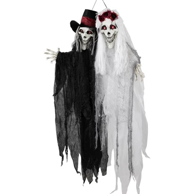 Northlight Lighted Skeleton Couple With Sound Halloween Decoration - 47" 3 Northlight Lighted Skeleton Couple With Sound Halloween Decoration - 47" - Image 3