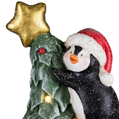 Northlight Lighted Gnome With Penguins Christmas Decoration -17" - Clear LED Lights 5 Northlight Lighted Gnome With Penguins Christmas Decoration -17" - Clear LED Lights - Image 5