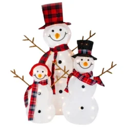 Northlight Lighted Tinsel Snowmen Family Christmas Outdoor Decorations - Clear Lights - Set Of 3 -Holiday Decoration Store GUEST 1822e551 f1c5 4f79 a8aa 66a32d1f56bf