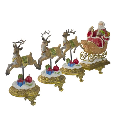 Northlight Santa And Reindeer Christmas Stocking Holders - 9.5" - Set Of 4 2 Northlight Santa And Reindeer Christmas Stocking Holders - 9.5" - Set Of 4 - Image 2