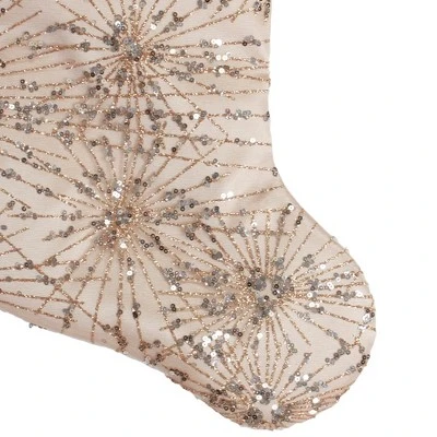 Northlight 20.5-Inch Gold Glitter And Sequin Satin Cuff Christmas Stocking 2 Northlight 20.5-Inch Gold Glitter And Sequin Satin Cuff Christmas Stocking - Image 2