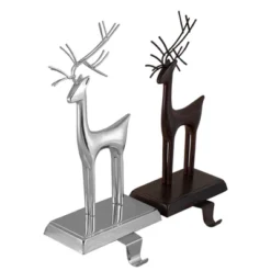 Northlight Set Of 2 Oil Rubbed Bronze And Silver Reindeer Christmas Stocking Holders -Holiday Decoration Store GUEST 1a4a4ceb a0d8 4fab 838e d1f0024c3e64