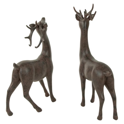 Northlight Standing Deer Christmas Decorations - 14" - Brown - Set Of 2 3 Northlight Standing Deer Christmas Decorations - 14" - Brown - Set Of 2 - Image 3