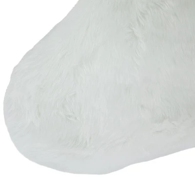 Northlight 19" White Plush Christmas Stocking 4 Northlight 19" White Plush Christmas Stocking - Image 4