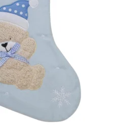 Northlight Baby's 1st Christmas Embroidered Teddy Bear Stocking - 19" - Blue And White -Holiday Decoration Store GUEST 1be62a5c 6ebb 41be bbac 945f041f3a30