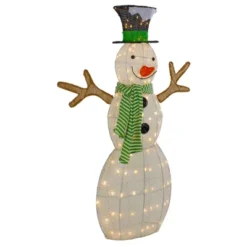 Northlight 43" LED Lighted Snowman With Top Hat And Green Scarf Outdoor Christmas Decoration -Holiday Decoration Store GUEST 1d51cccc 24d5 430b adf2 4331170e472d
