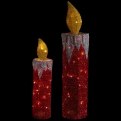 Northlight LED Lighted Candles Outdoor Christmas Decorations - 22.75" - Red - Set Of 2 -Holiday Decoration Store GUEST 1ddd746f 9b99 423d b751 df269f866da7