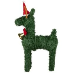 Northlight Reindeer With Santa Hat, Bell And Bow Artificial Pine Christmas Decoration - 16" -Holiday Decoration Store GUEST 1f1fc3f1 d304 4ae7 9925 c568a0b573c5