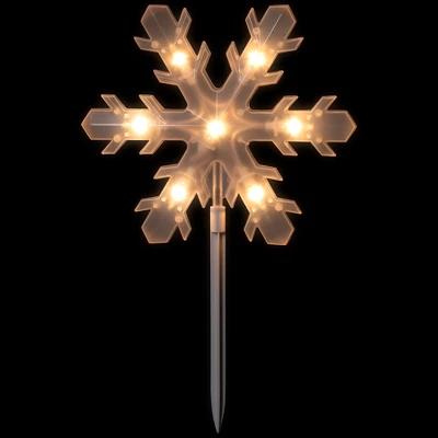 Northlight Lighted Snowflake Outdoor Christmas Pathway Markers - 14.25" - Set Of 5 1 Northlight Lighted Snowflake Outdoor Christmas Pathway Markers - 14.25" - Set Of 5