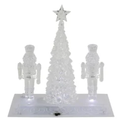 Northlight LED Lighted Icy Crystal Nutcracker And Christmas Tree Decoration - 9" - White Lights -Holiday Decoration Store GUEST 20457538 56ee 478b 9ace e75b39c39131
