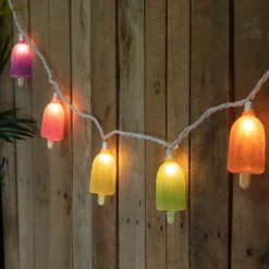 Northlight Sugared Ice Pop Indoor Outdoor Patio String Light Set - 7.25' White Wire - 10ct