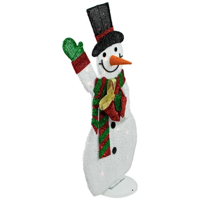 Northlight Lighted Waving Snowman Outdoor Christmas Decoration - 32" - Clear Lights 2 Northlight Lighted Waving Snowman Outdoor Christmas Decoration - 32" - Clear Lights - Image 2