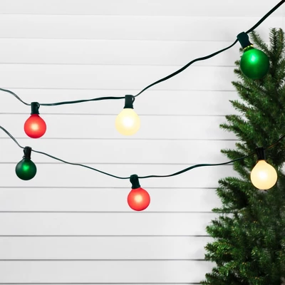 Northlight Frosted G50 Globe Indoor Outdoor Patio Light Set - 9' Green Wire - 10ct 1 Northlight Frosted G50 Globe Indoor Outdoor Patio Light Set - 9' Green Wire - 10ct