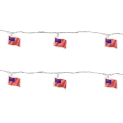 Northlight American Flag Patio Light Set - 7.5' White Wire - 10ct -Holiday Decoration Store GUEST 24012bc7 c1a0 4e24 a61f 247aaa01816e