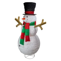 Northlight Lighted Tinsel Snowman Outdoor Christmas Decoration - 60" - Warm White Lights