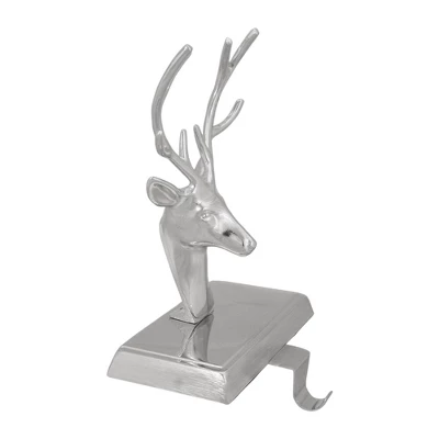 Northlight 8" Shiny Silver Deer Head Christmas Stocking Holder 2 Northlight 8" Shiny Silver Deer Head Christmas Stocking Holder - Image 2