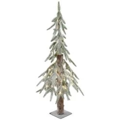 Northlight Pre-Lit Flocked Battery Operated Alpine Artificial Christmas Tree - 3' - Clear LED Lights -Holiday Decoration Store GUEST 24f4468d d7ae 4cee a872 c5328a84b8e6