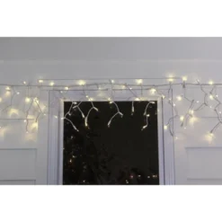 Northlight 100ct LED Wide Angle Icicle Christmas Lights Warm White - 5.5' White Wire