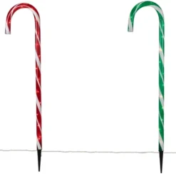 Northlight Lighted Outdoor Christmas Candy Cane Pathway Markers - 28" - Red And Green - Set Of 6 -Holiday Decoration Store GUEST 25888e00 f2ea 4725 a638 96e416315078